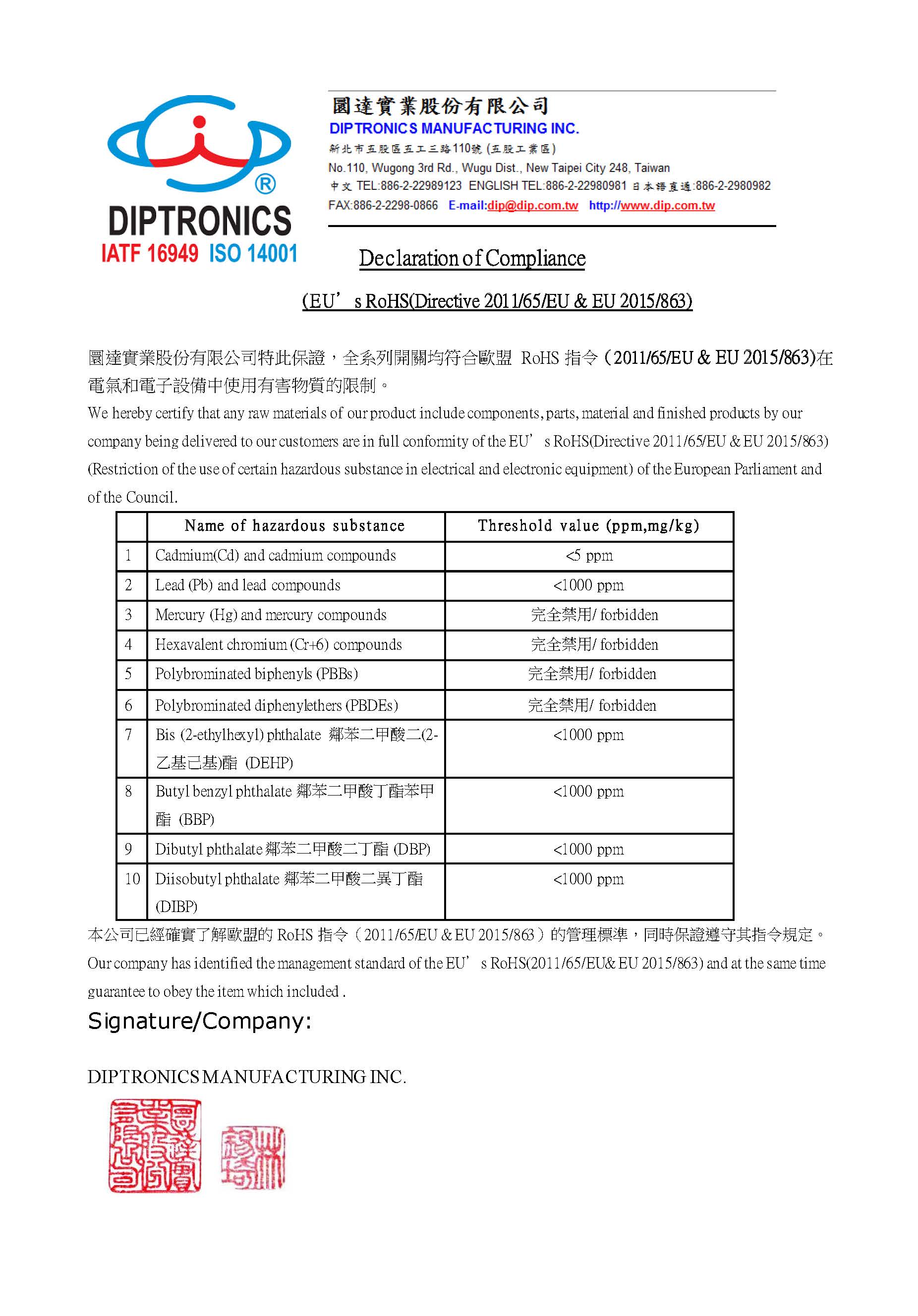 RoHS Certificate of Compliance.jpg
